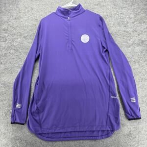 Spark Pullover Mens L Purple Long Sleeve 1/4 Zip Mock Neck Reflective Athletic